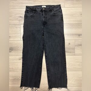 Oliver Logan Denim Women Sz 30 Black Straight-leg Cropped Raw Hem Sustainable